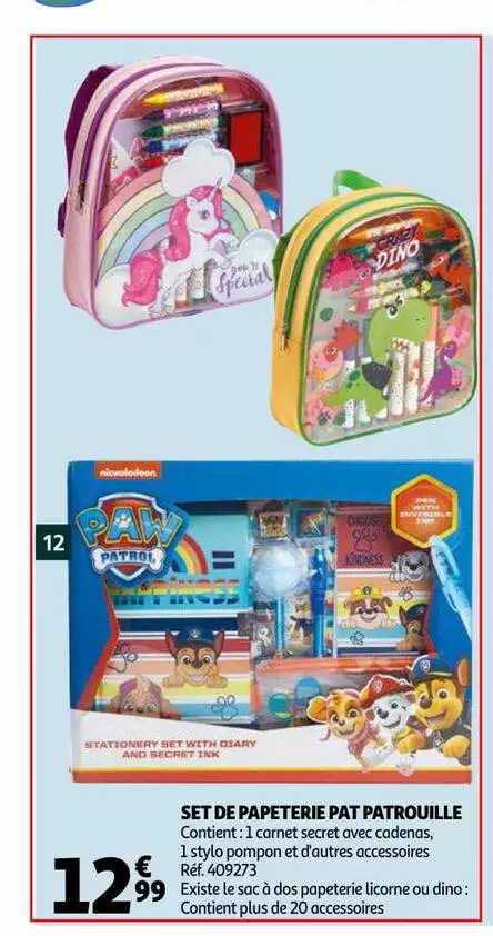 set de papeterie pat patrouille