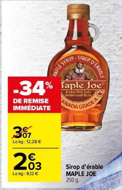 sirop d'érable maple joe