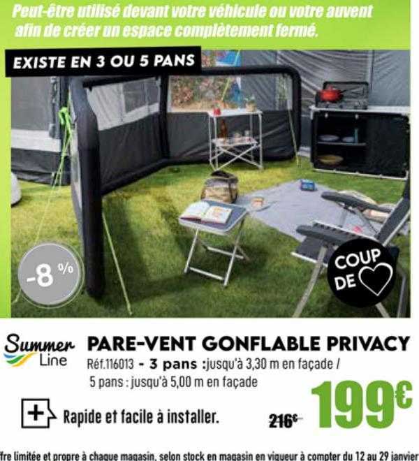 summer line pare-vent gonflable privacy