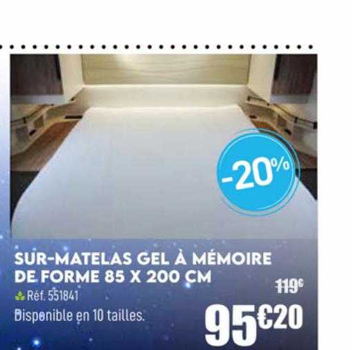 Sur-matelas Gel à Mémoire De Forme 85 X 200 Cm