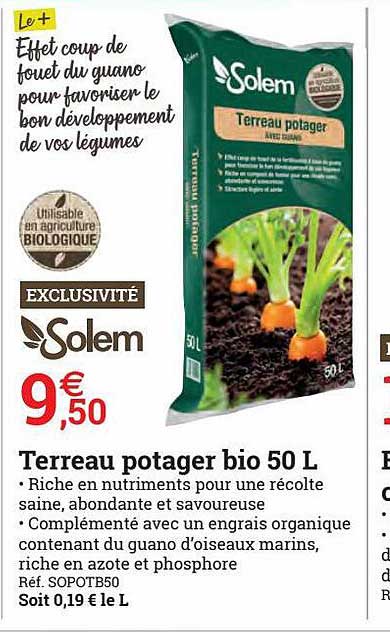 terreau potager bio solem