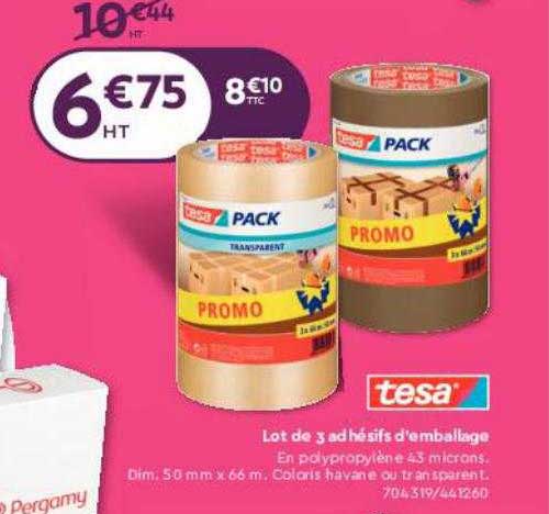 tesa lot de 3 adhésifs d'emballage
