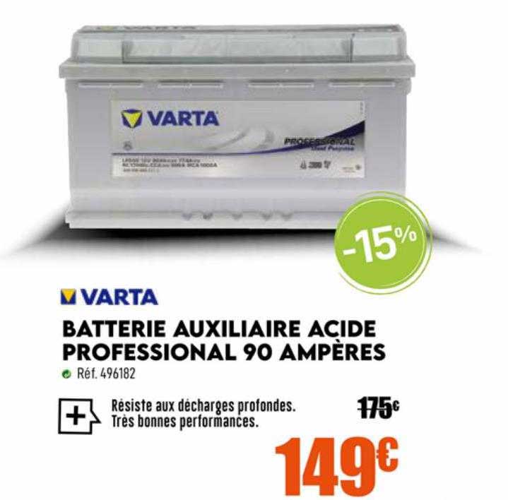 varta batterie auxilliaire acide professional 90 ampères
