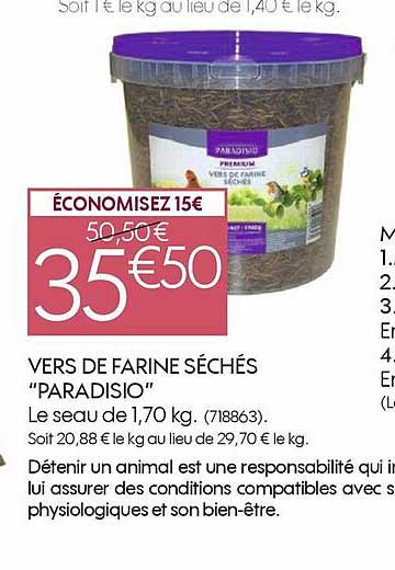 vers de farine séchés "paradisio"
