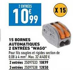 15 bornes automatiques 2 entrées "wago"