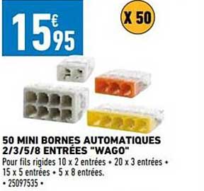 50 mini bornes automatiques 2-3-5-8 entrées "wago"