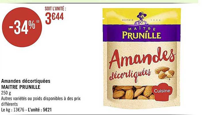 amandes décortiques maître prunille
