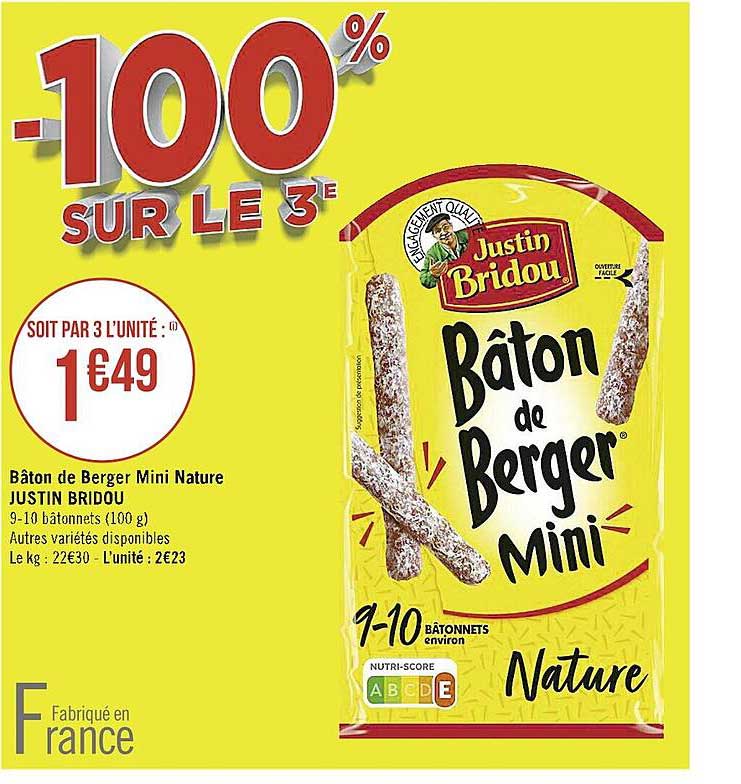 bâton de berger mini nature justin bridou