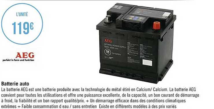 Batterie Auto Aeg