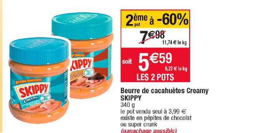 beurre de cacahuètes creamy skippy