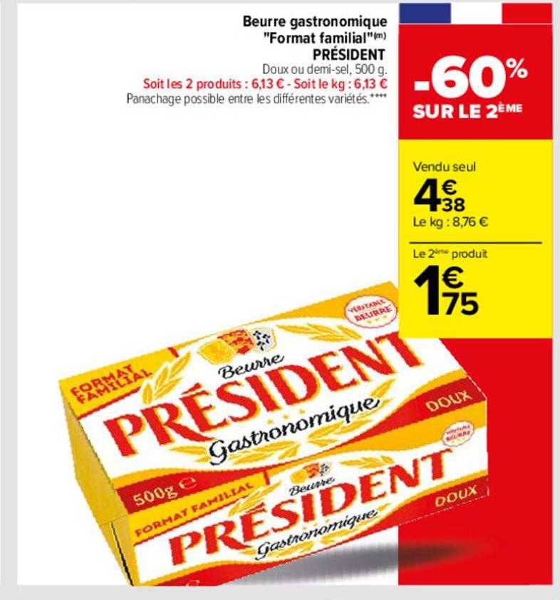 beurre gastronomique "format familial" président