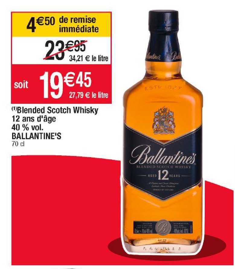 blended scotch whisky 12 ans d'âge 40% vol. ballantine's