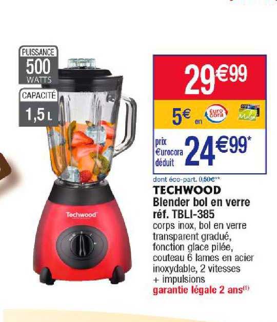 Blender Bol En Verre Techwood