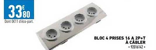 bloc 4 prises 16 a 2p+t à câbler
