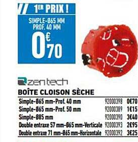 boîte cloison sèche zentech