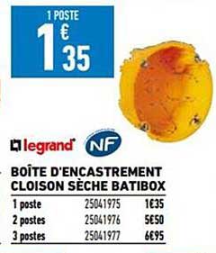 boîte d'encastrement cloison sèche batibox