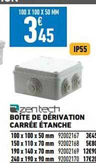 boîte de dérivation carrée étanche zentech