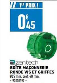 boîte maçonnerie ronde vis et griffes zentech