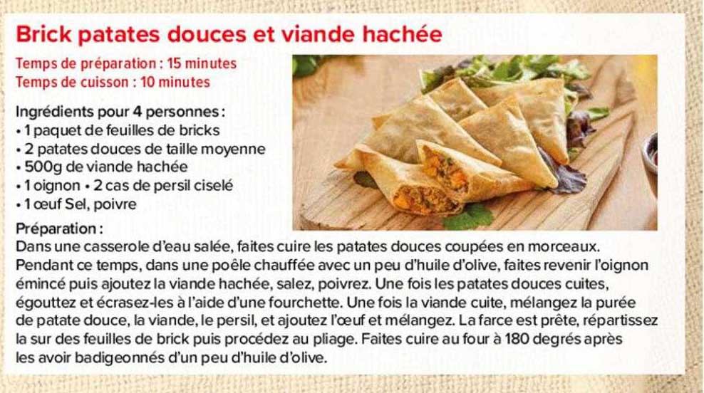 brick patates douces et viande hachée