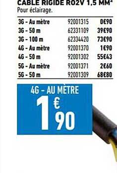 câble rigide r02v 1,5 mm