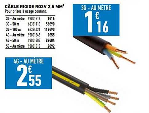 câble rigide r02v 2,5 mm²
