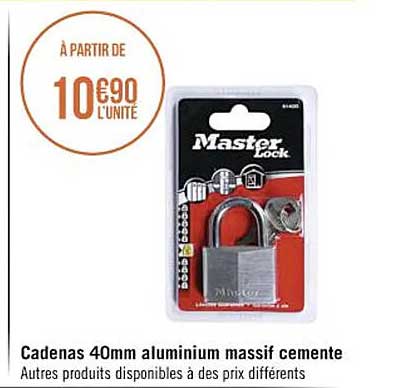cadenas 40 mm aluminium massif cemente