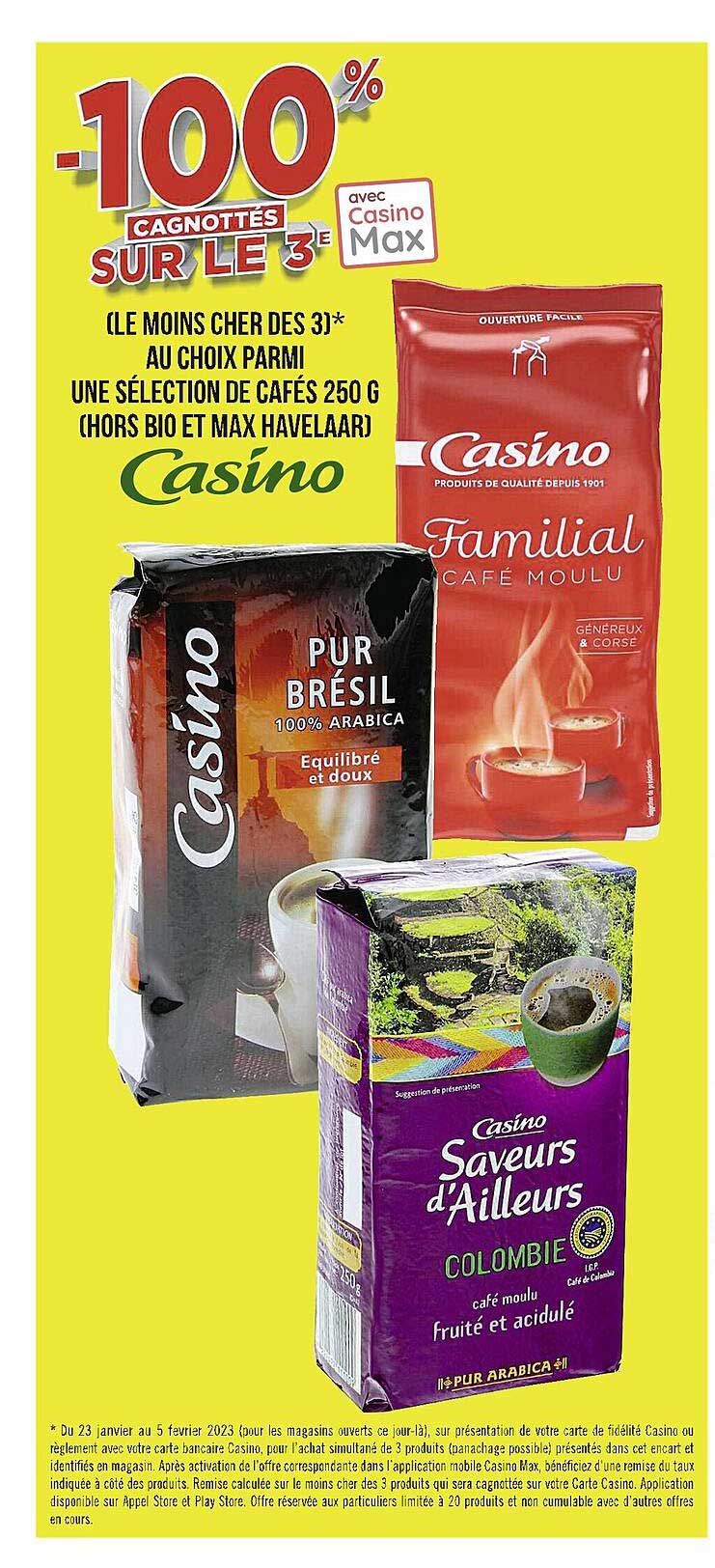 cafés 250g casino