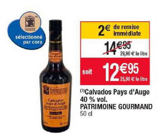 calvados pays d'auge 40% vol. patrimoine gourmand