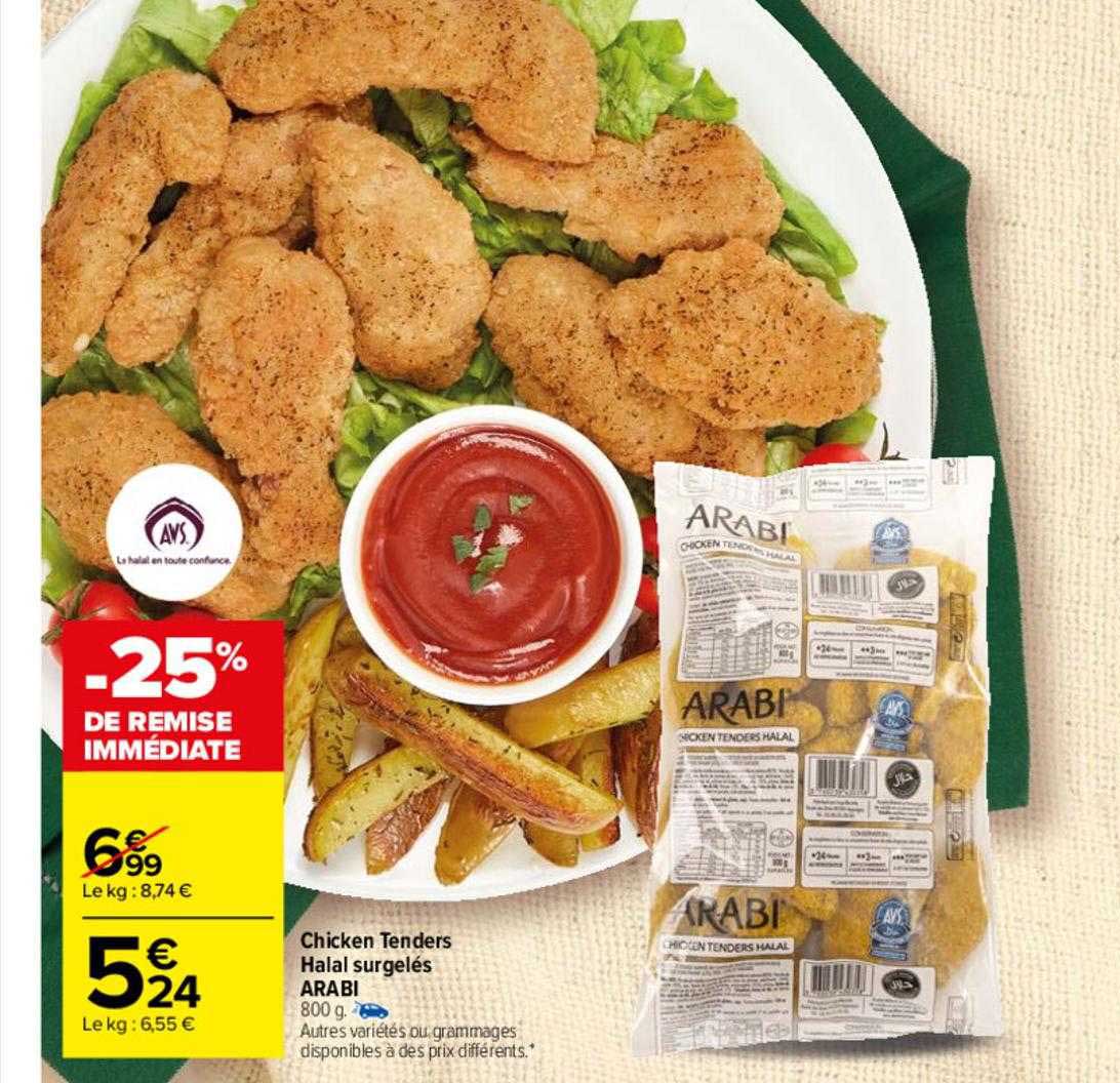 chicken tenders halal surgelés arabi