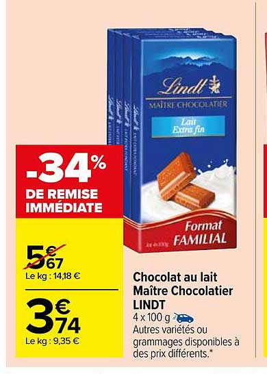 Chocolat Au Lait Maître Chocolatier Lindt