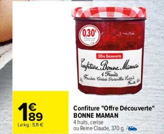 confiture "offre découverte" bonne maman