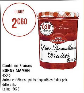 confiture fraises bonne maman