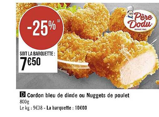 Cordon Bleu De Dinde Ou Nuggets De Poulet
