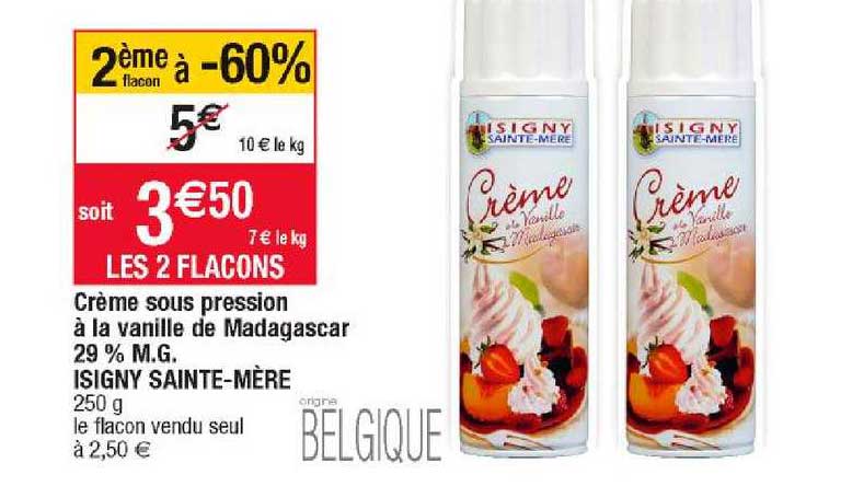 crème sous pression à la vanille de madagascar 29% m.g. isigny sainte-mère