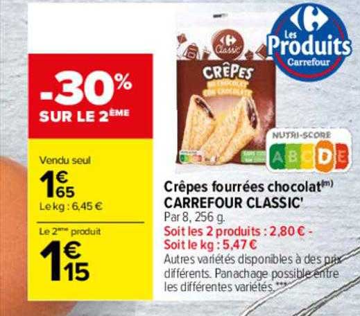 Crêpes Fourrées Chocolat Carrefour Classic'