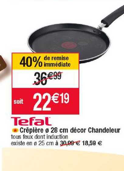 crêpière ø 28 cm décor chandeleur tefal