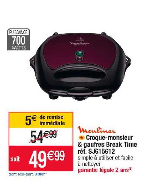 croque-monsieur & gaufres break time moulinex