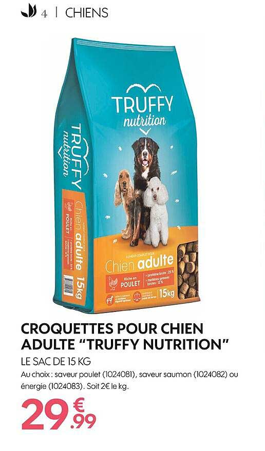 croquettes pour chien adulte "truffy nutrition"