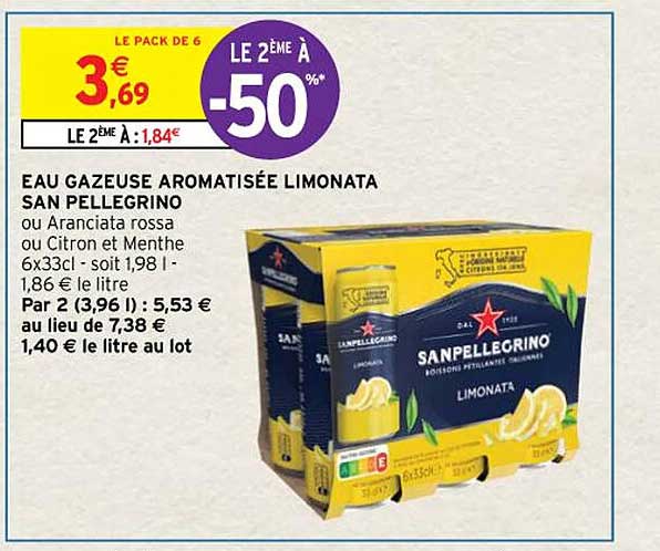 eau gazeuse aromatisée limonata san pellegrino