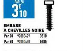 embase à chevilles noire