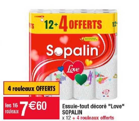 essuie-tout décoré "love" sopalin