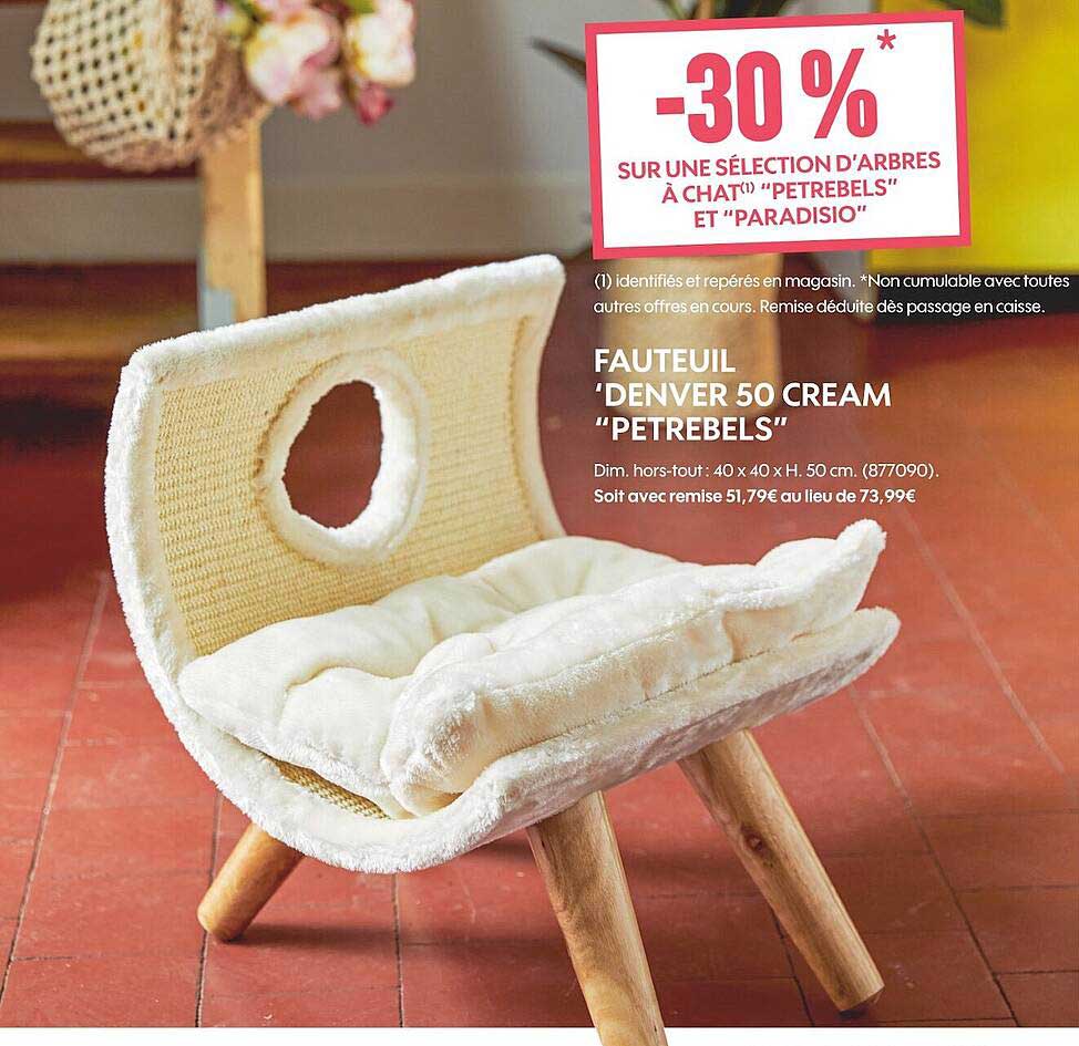 fauteuil denver 50 cream "petrebels"