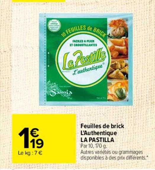 feuilles de brick l'authentique la pastilla