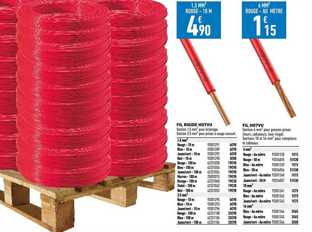 fil rigide h07vu, fil h07vu