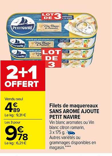 filets de maquereaux sans arôme ajouté petit navire