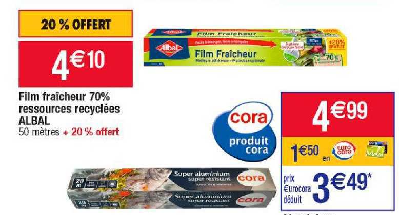 film fraîcheur 70% ressources recyclées albal
