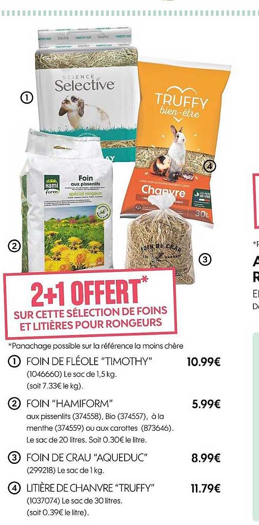 foins et litières pour rongeurs