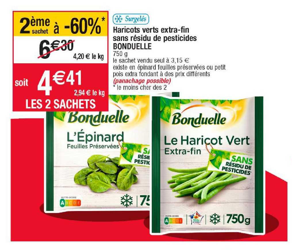 haricots verts extra-fin sans résidu de pesticides bonduelle