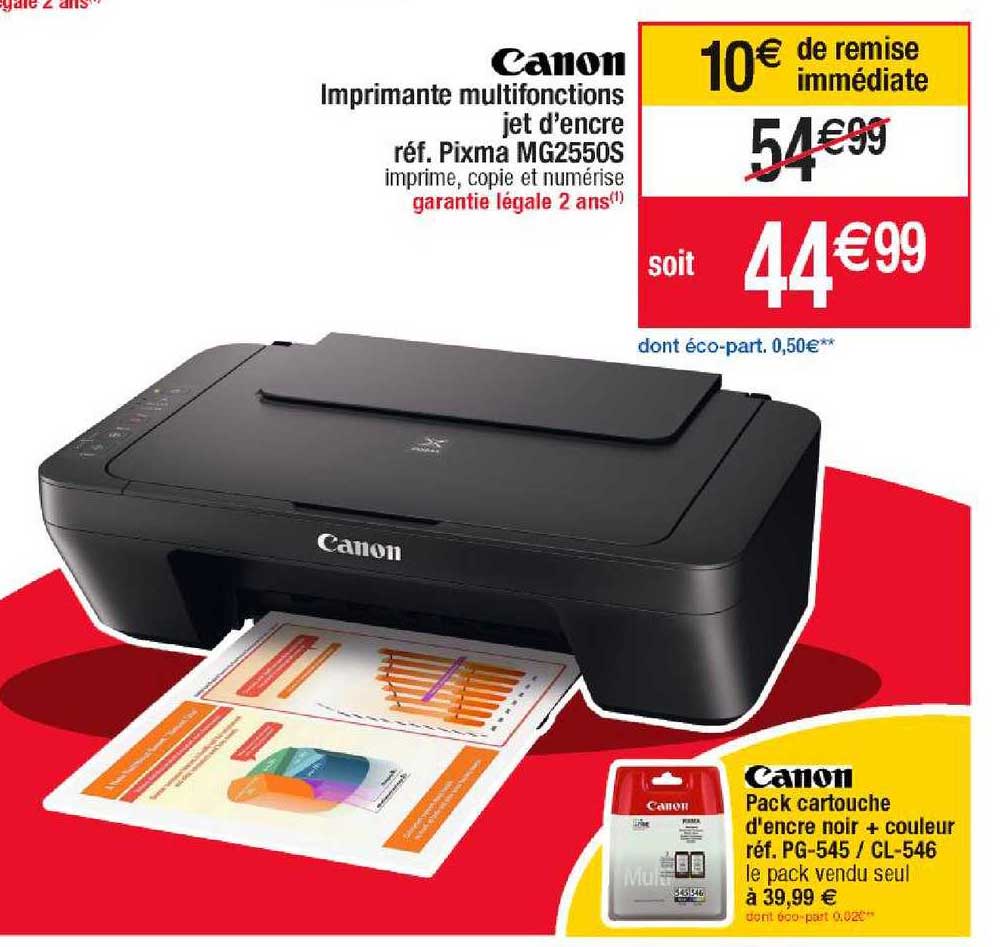 imprimante multifonctions jet d'encre pixma mg2550s canon
