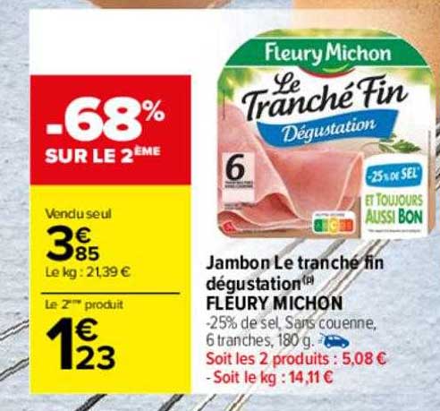 jambon le tranche fin dégustation fleury michon